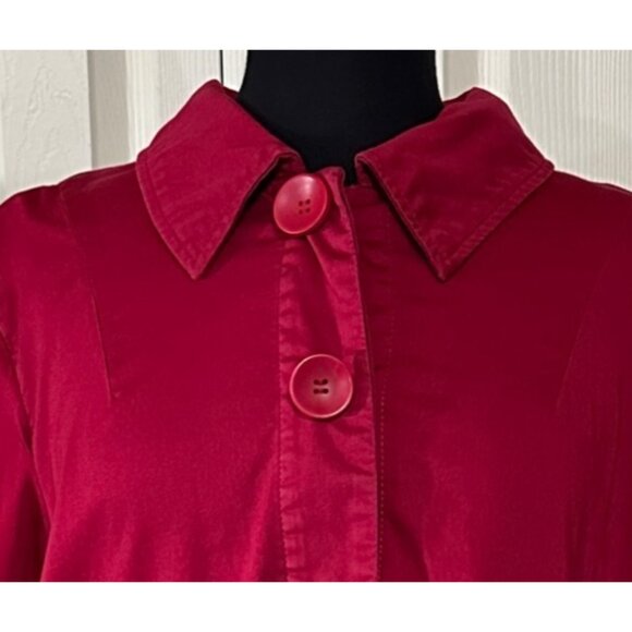 Women's LAL Live A Little Brand Red Collared Jacket Cotton Blend Size PXL - Picture 3 of 16
